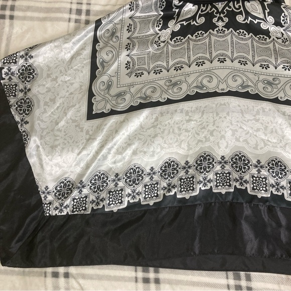 Signature by Sangria Black/Gray Dress Fit & Flare handkerchief hem sleeveless 8 - Picture 8 of 16